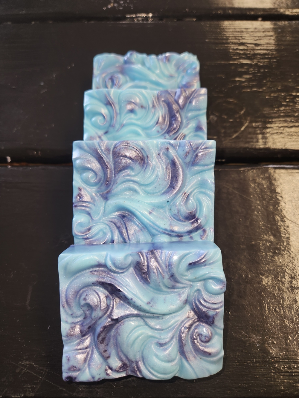 Artisan Blue Swirl Decorative Soap Bar - Handcrafted Home Accent